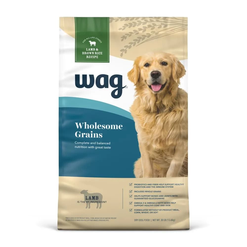 WAG Adult Premium Nutrition Dry Dog Food Supports Stomach & Skin 30 lb | Lamb & Brown Rice — 30 Pound