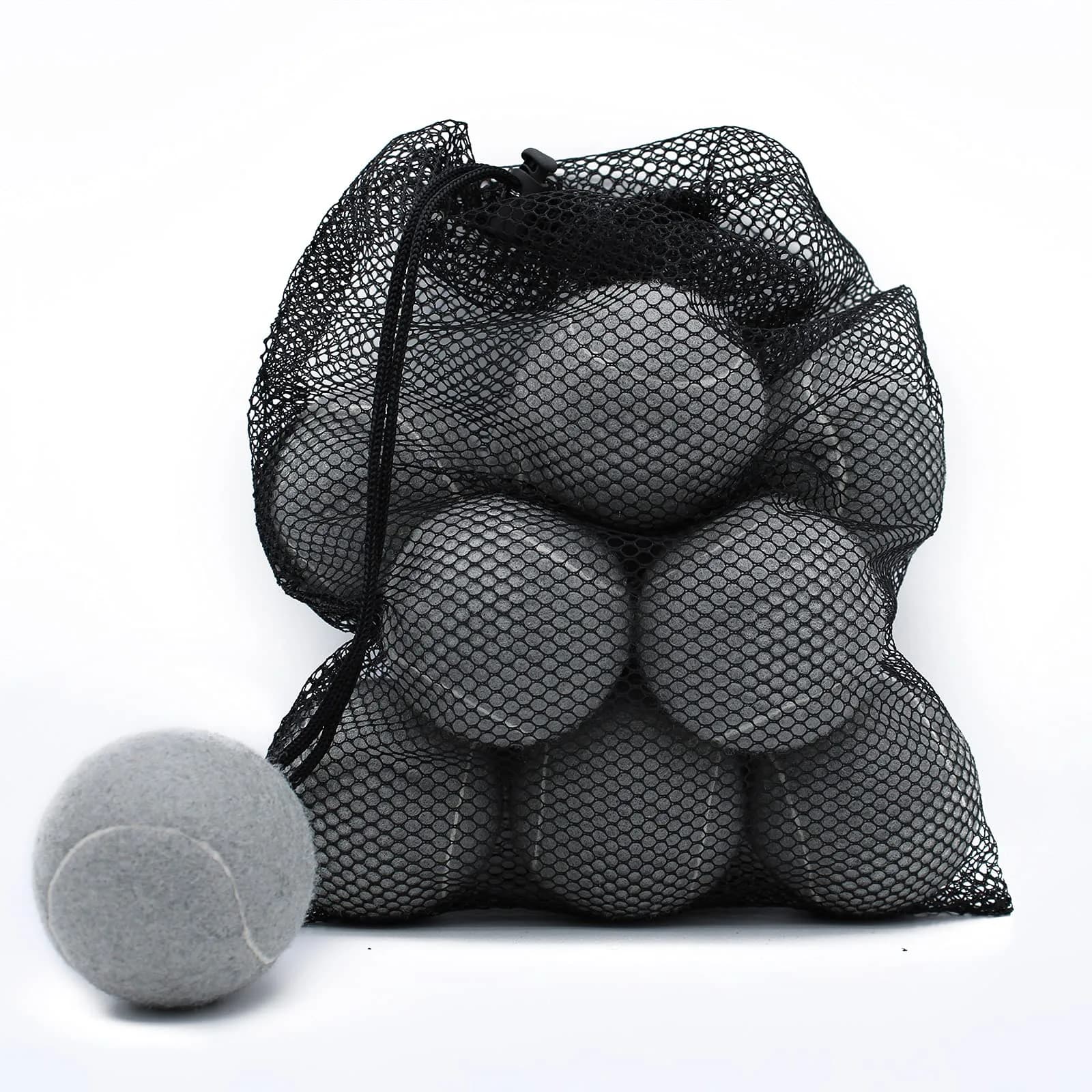 Magicorange Tennis Balls 12 Pack for Training & Pet Playing, Grey | Durable Rubber & Felt, Bright Colors, Reusable Mesh Bag