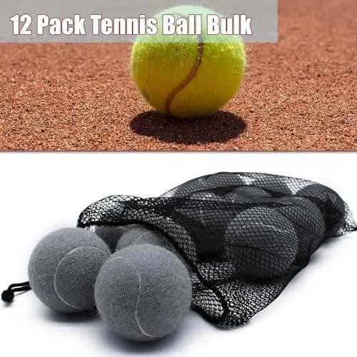Magicorange Tennis Balls 12 Pack for Training & Pet Playing, Grey | Durable Rubber & Felt, Bright Colors, Reusable Mesh Bag thumbnail 5