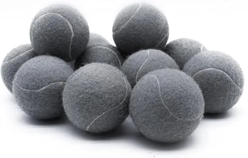 Magicorange Tennis Balls 12 Pack for Training & Pet Playing, Grey | Durable Rubber & Felt, Bright Colors, Reusable Mesh Bag thumbnail 3