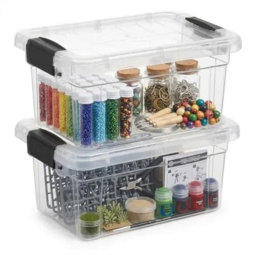 Superio 1.85 Quart Clear Plastic Storage Boxes with Lids | Stackable BPA-Free Organizer Containers for Home & Office thumbnail 1