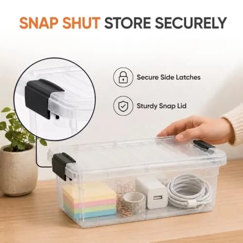 Superio 1.85 Quart Clear Plastic Storage Boxes with Lids | Stackable BPA-Free Organizer Containers for Home & Office thumbnail 6