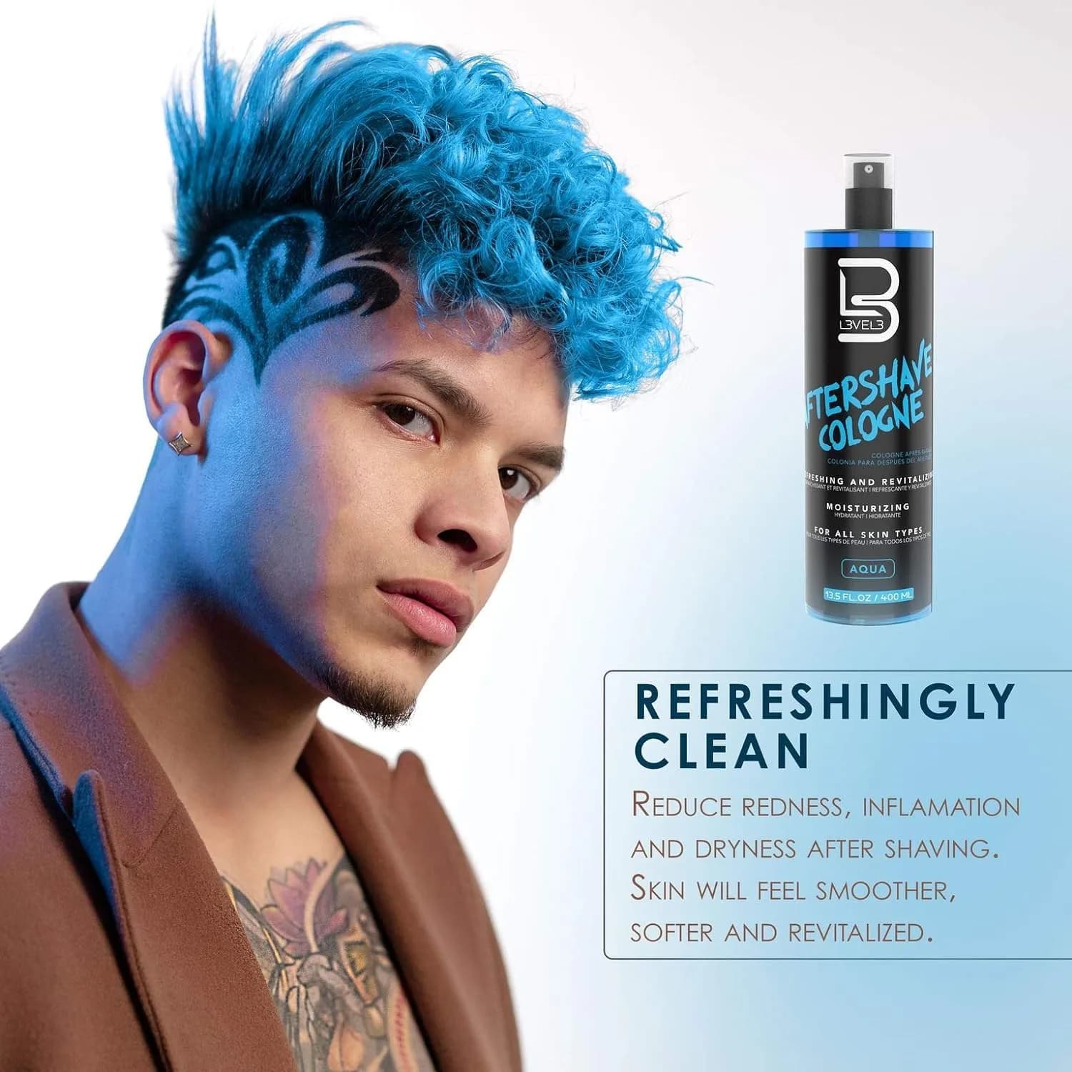 L3 Level 3 After Shave Spray Cologne for Men, Fresh, 400ml (13.5 Fl Oz) | Soothes Post-Shave Skin - view 2