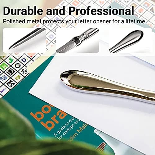 Uncommon Desks Safe Edge Letter Opener Knife Silver 1 Pack | Opens Mail Effortlessly thumbnail 2