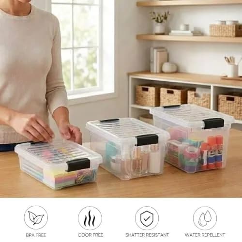 Superio 2.3 Quart Clear Plastic Storage Containers with Lids | Stackable BPA-Free Organizer Boxes thumbnail 4