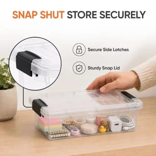 Superio 2.3 Quart Clear Plastic Storage Containers with Lids | Stackable BPA-Free Organizer Boxes thumbnail 7