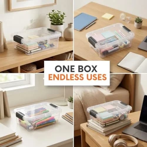 Superio 2.3 Quart Clear Plastic Storage Containers with Lids | Stackable BPA-Free Organizer Boxes thumbnail 9