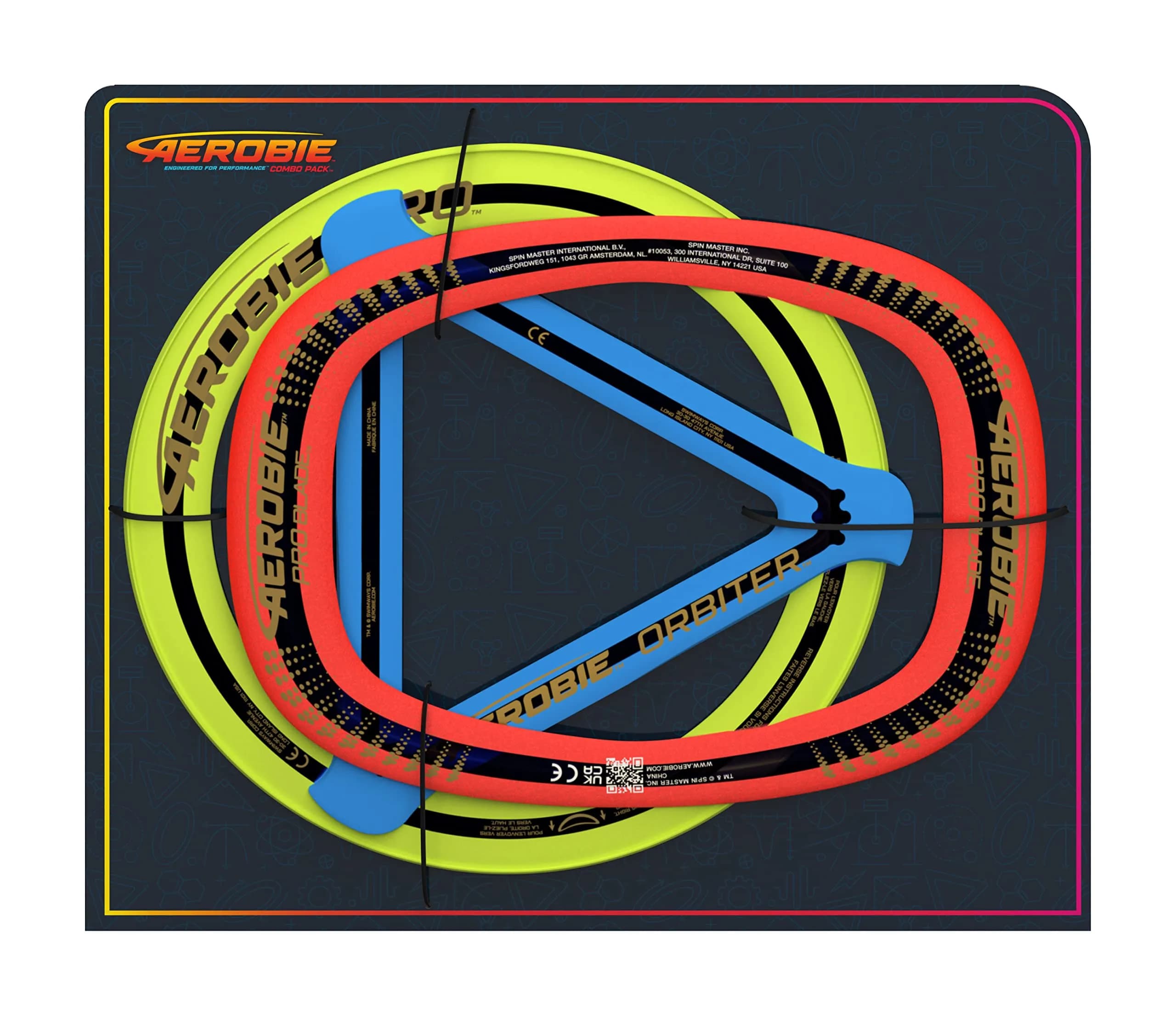Aerobie 3-Piece Flying Ring Combo Pack with Pro Ring, Orbiter Boomerang, and Pro Blade, 3 Rings | World Record Distance & Self-Leveling Flight - view 2
