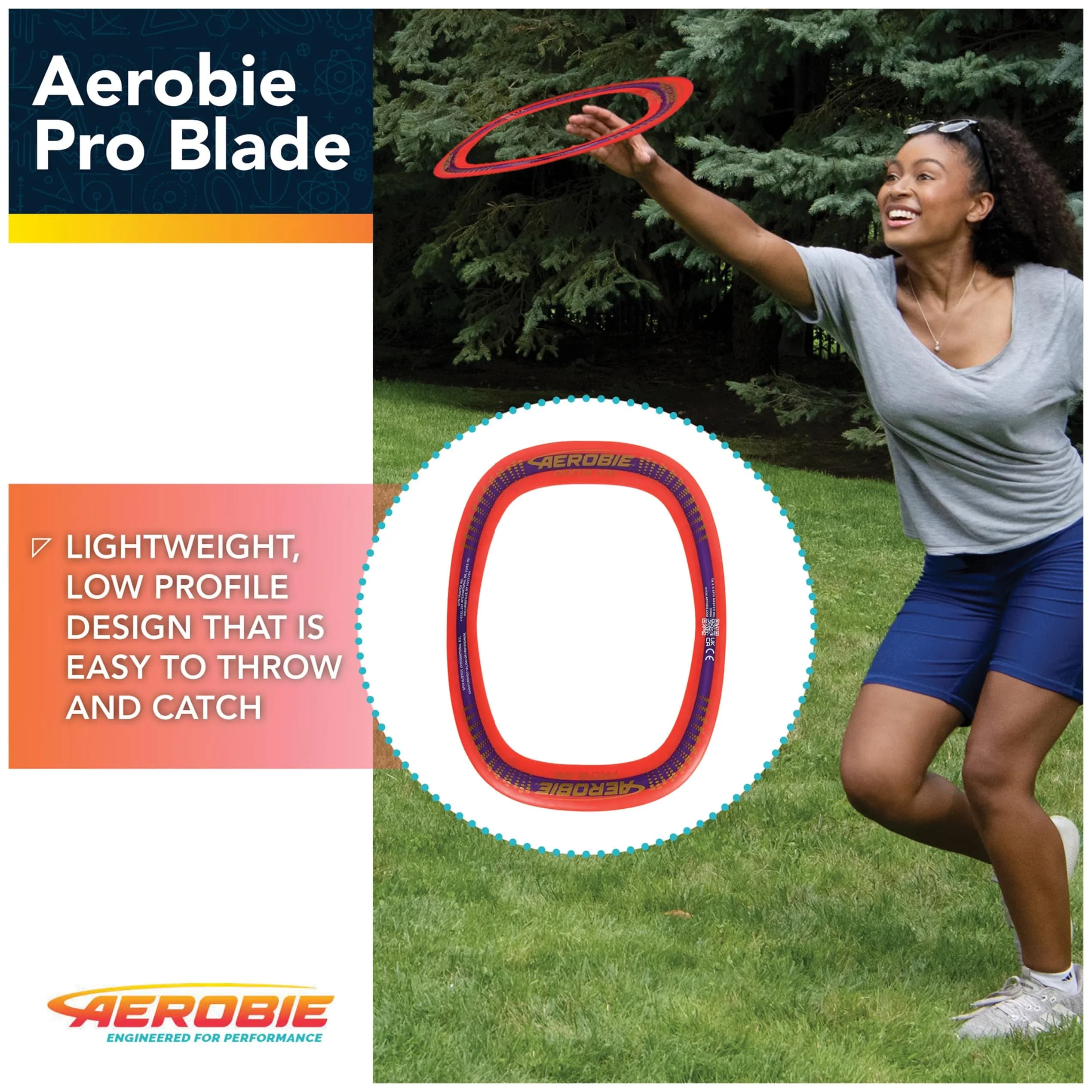 Aerobie Pro Blade Throw Ring, 14-inch Diameter, Red | World Record Distance Flying Disc - view 3