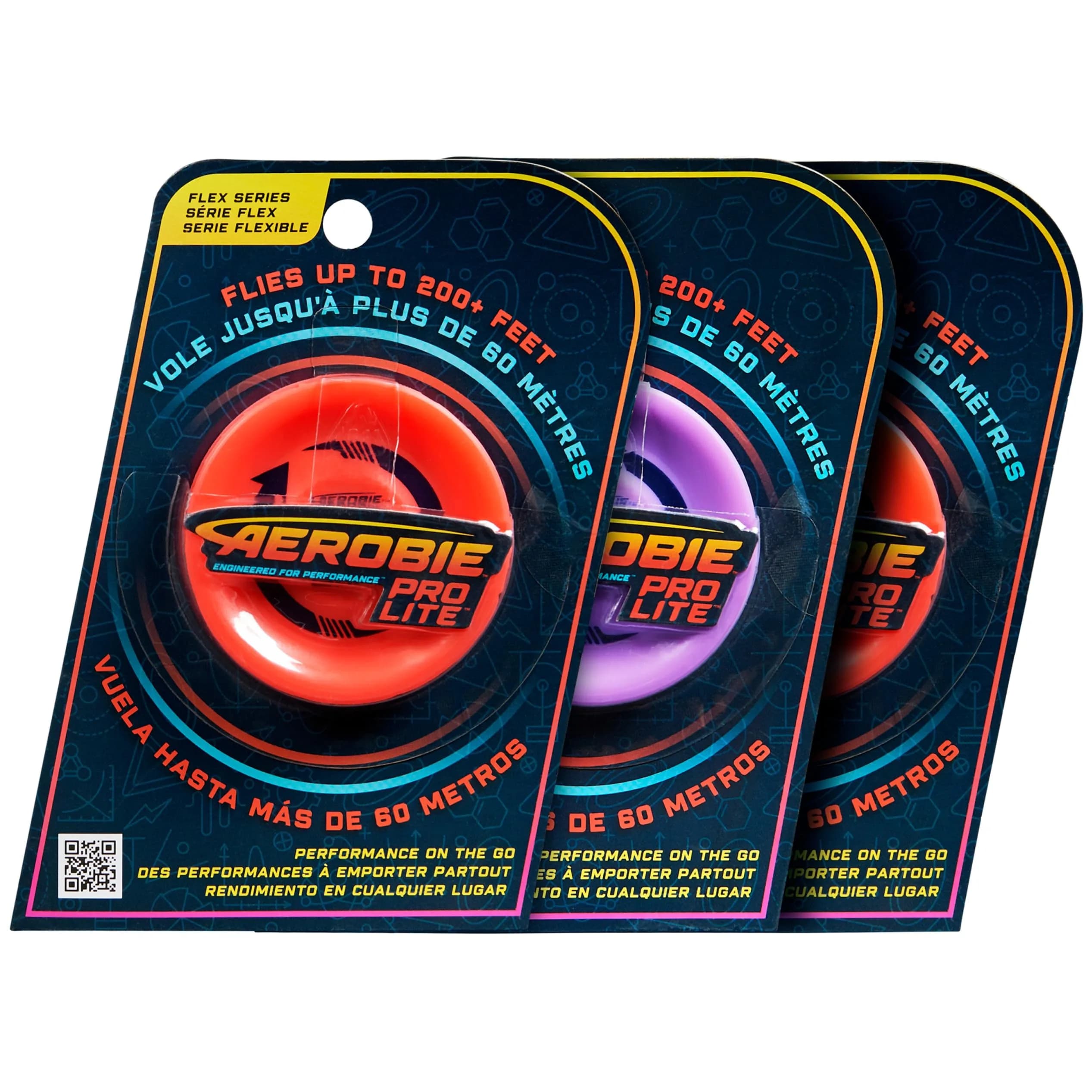 Aerobie Pro Lite Miniature Throwing Discs 3-Pack (2 Red, 1 Purple) | Perfect for Kids, Backyard Games & Disc Golf — 3-Pack