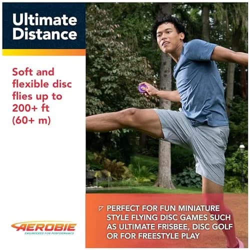 Aerobie Pro Lite Miniature Throwing Discs 3-Pack (2 Red, 1 Purple) | Perfect for Kids, Backyard Games & Disc Golf thumbnail 4