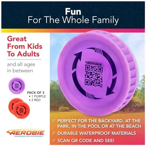 Aerobie Pro Lite Miniature Throwing Discs 3-Pack (2 Red, 1 Purple) | Perfect for Kids, Backyard Games & Disc Golf thumbnail 7