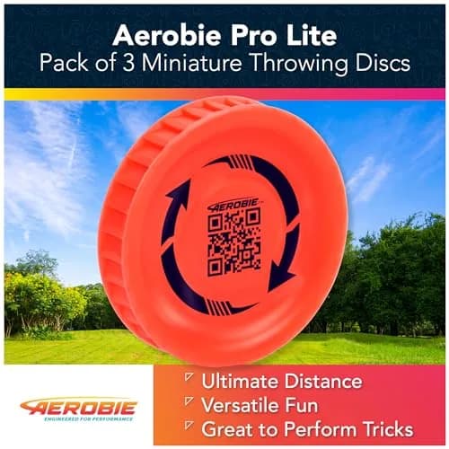 Aerobie Pro Lite Miniature Throwing Discs 3-Pack (2 Red, 1 Purple) | Perfect for Kids, Backyard Games & Disc Golf thumbnail 2