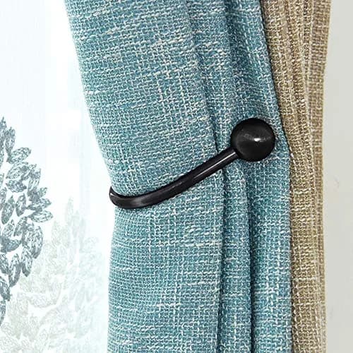 HEMOUR Black Curtain Holdback 4 Pcs | Heavy Duty Metal Wall Mounted Drapery Tiebacks thumbnail 6