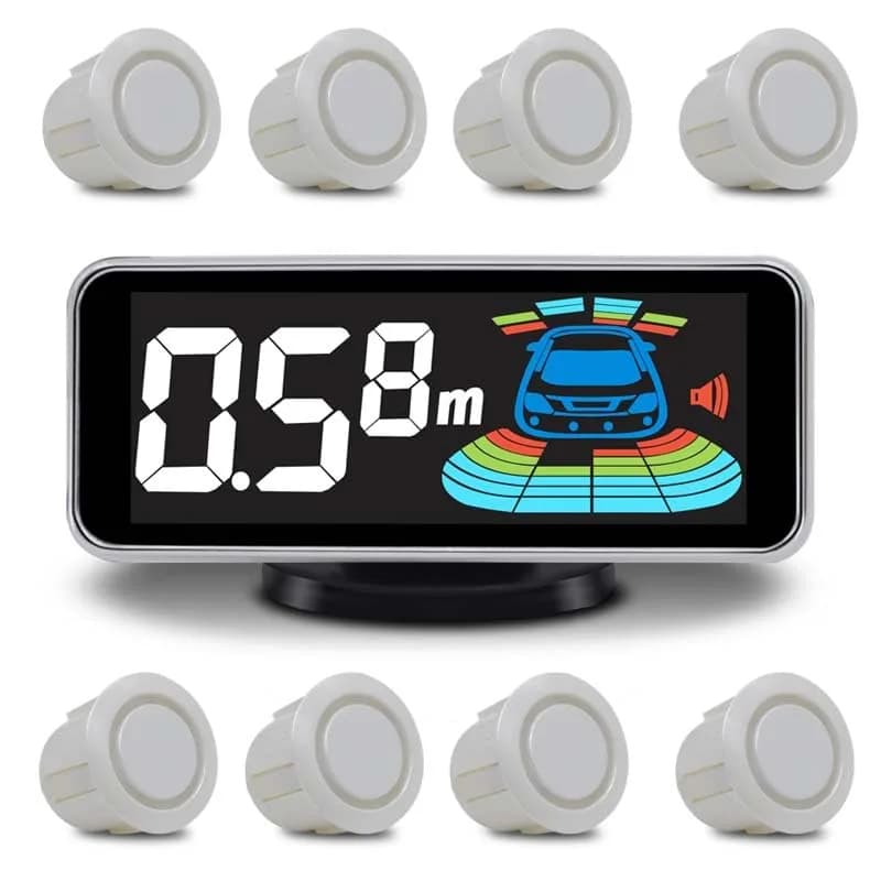 ELSNU 8-Sensor Parking Assist System with Digital Display & Voice Alerts, 12V DC | Front & Rear Detection - main product image