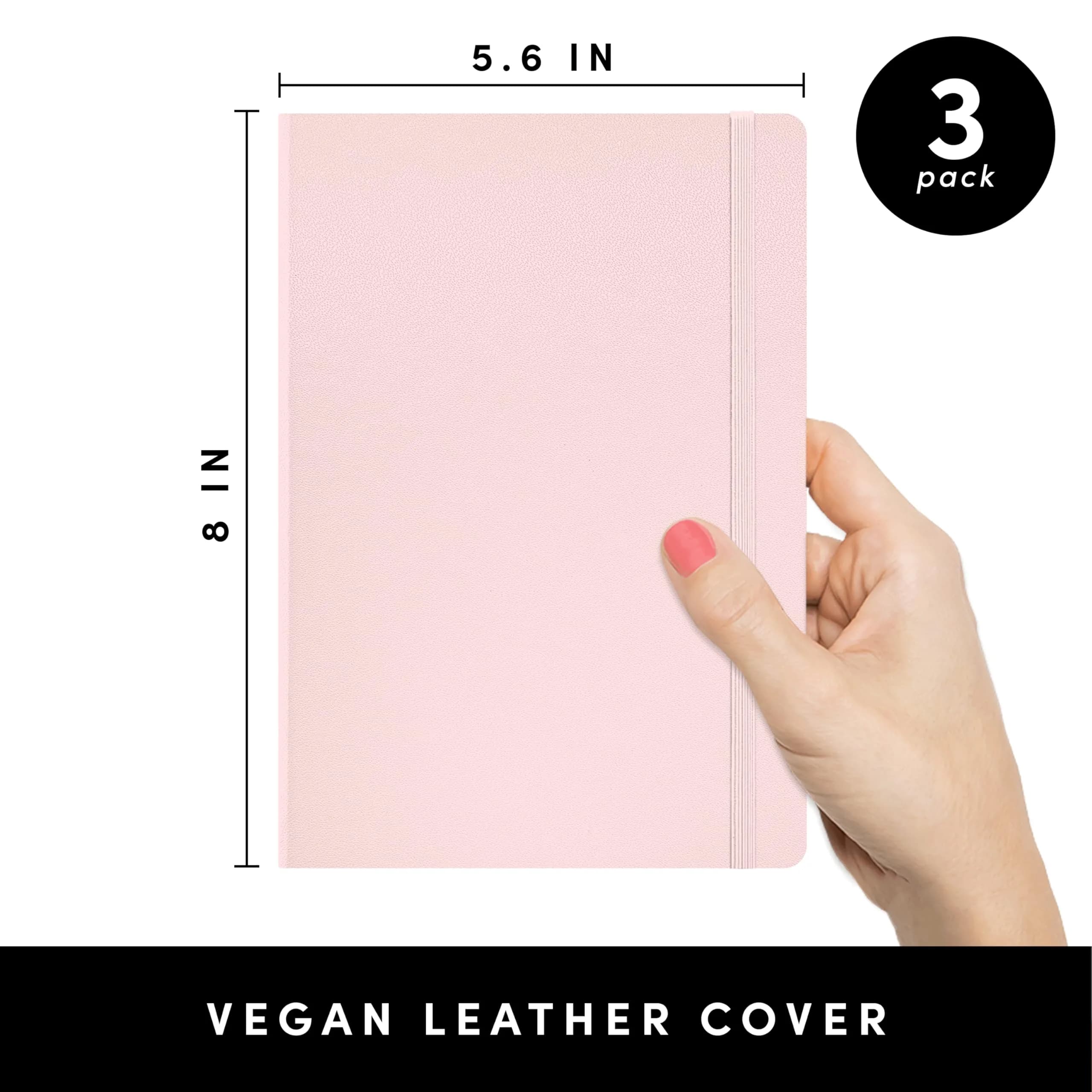 PAPERAGE Blush Lined Journal Notebook 3-Pack, 5.6" x 8", 160 Pages Each, 100 GSM Paper | Value Pack for Work, School & Note Taking - view 2