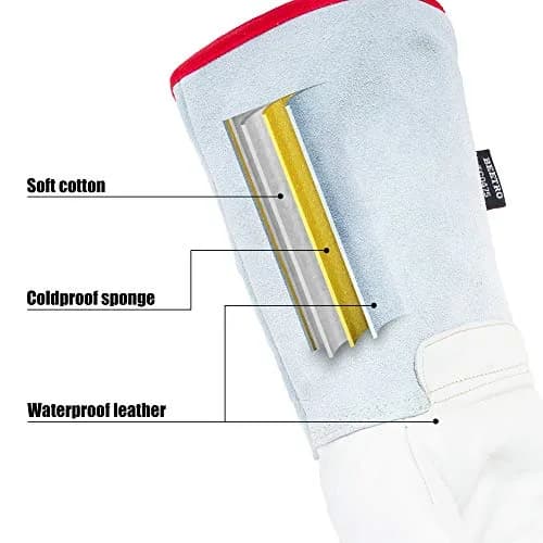 BEETRO -292℉— -418℉/-180℃— -250℃ Cryogenic Antifreeze Gloves 16 Inch | Low Temp Resistant, 5 Pairs thumbnail 6