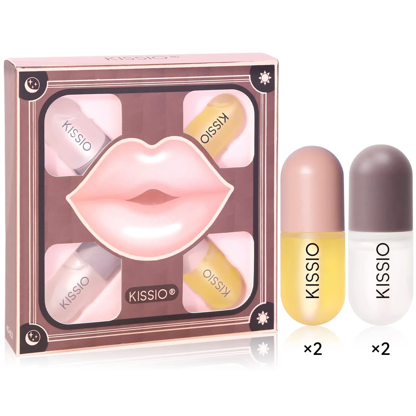 KISSIO Lip Plumper Set 4PCS | Hydrating & Volumizing Lip Care for Day & Night — 08#Purple