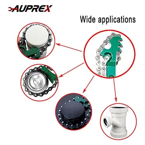 AUPREX 16 Inch Adjustable Chain Oil Filter Wrench Heavy Duty Pipe Fitter Tool | Fits 1.5” to 8” thumbnail 7