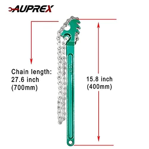 AUPREX 16 Inch Adjustable Chain Oil Filter Wrench Heavy Duty Pipe Fitter Tool | Fits 1.5” to 8” thumbnail 2