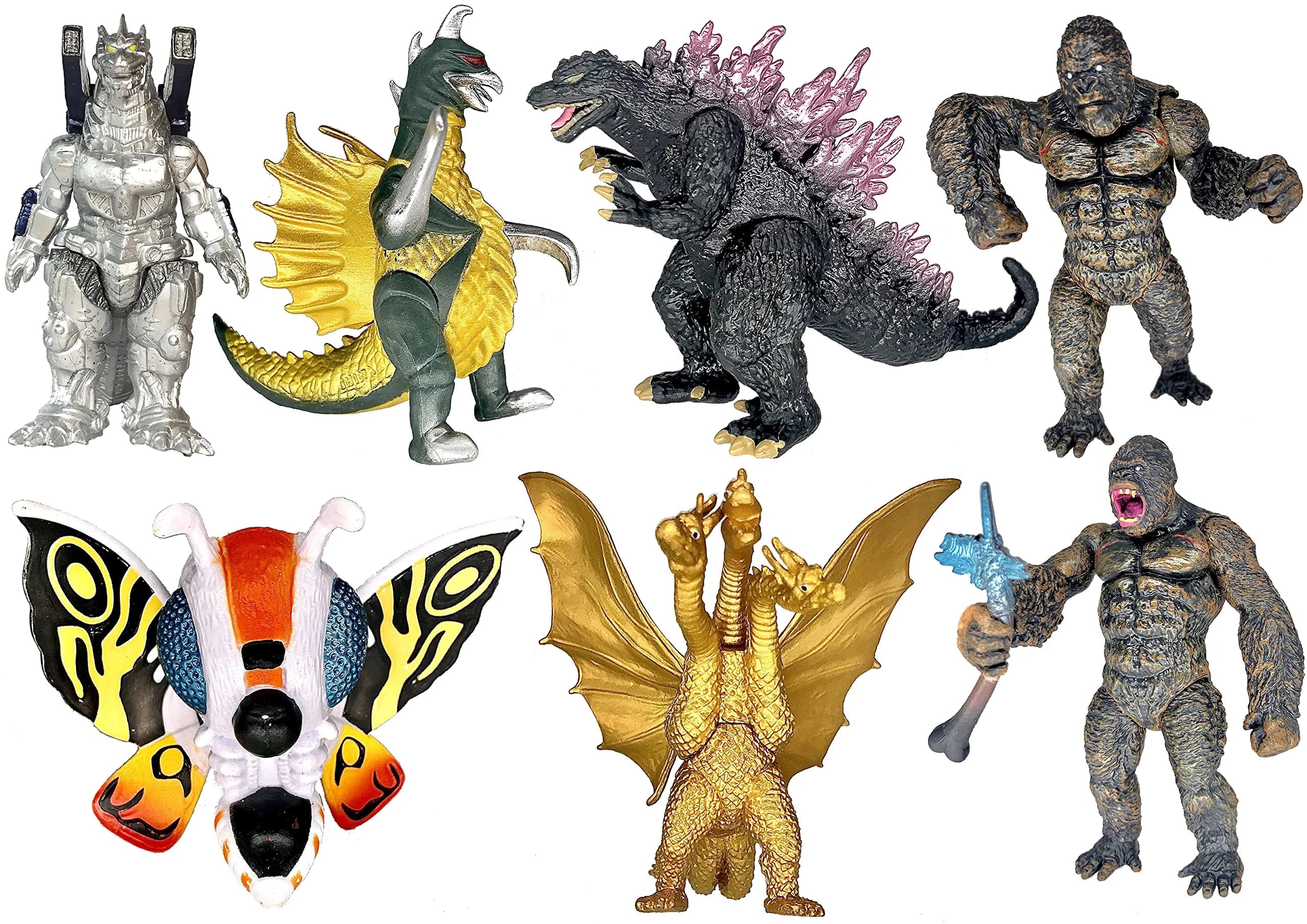 TwCare Set of 7 Godzilla Toys with Carry Bag | Movable Joints Action Figures for Kids