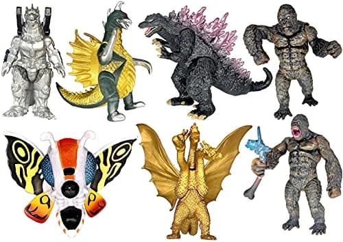 TwCare Set of 7 Godzilla Toys with Carry Bag | Movable Joints Action Figures for Kids thumbnail 1