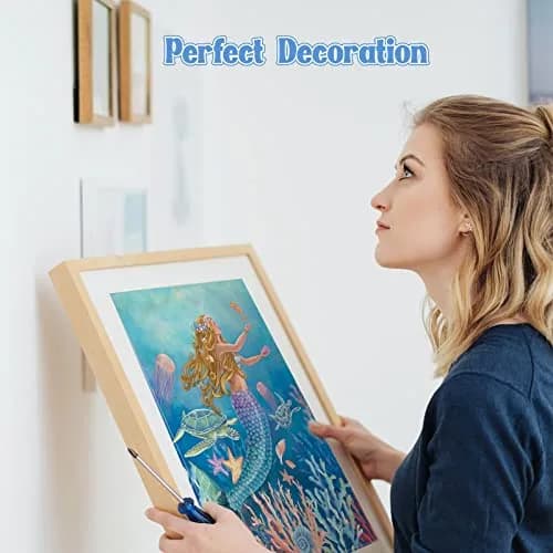 NAIMOER Mermaid Diamond Art Kits for Adults, 5D Full Drill Nautical Fish Painting 30cm x 40cm | DIY Craft for Home Wall Decor thumbnail 5
