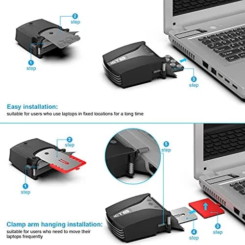 IETS GT202UB Vacuum Laptop Fan Cooler with Temperature Display | Rapid Cooling for Gaming Laptops thumbnail 6