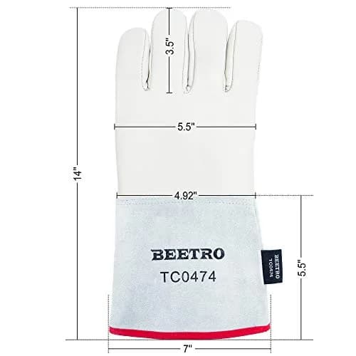 BEETRO -292℉— -418℉/-180℃— -250℃ Cryogenic Antifreeze Gloves 14 Inch | Low Temp Resistant 5 Pairs thumbnail 2