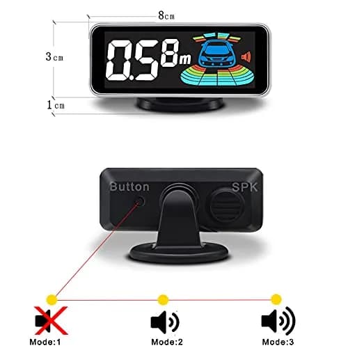 ELSNU 8-Sensor Parking Assist System with Digital LCD Display & Voice Alerts (Silver) thumbnail 4