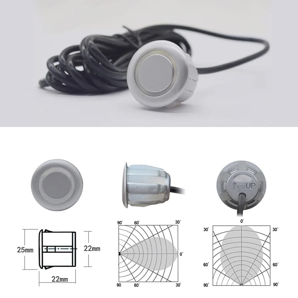 ELSNU 8-Sensor Parking Assist System with Digital LCD Display & Voice Alerts (Silver) - view 5