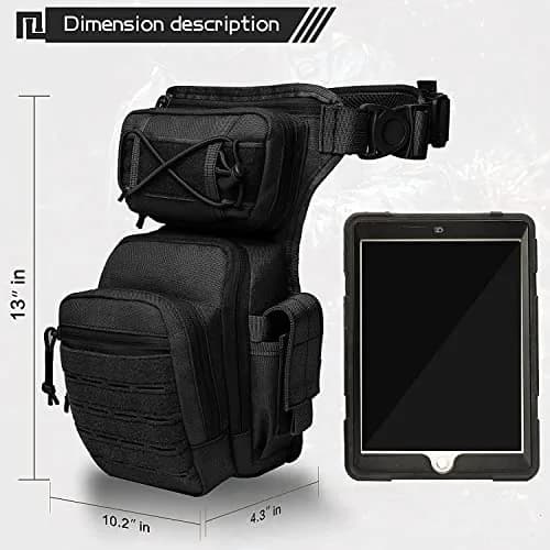ATZB Drop Leg Bag for Men Women Military Tactical Thigh Pack 26cm x 33cm Waterproof Nylon thumbnail 7