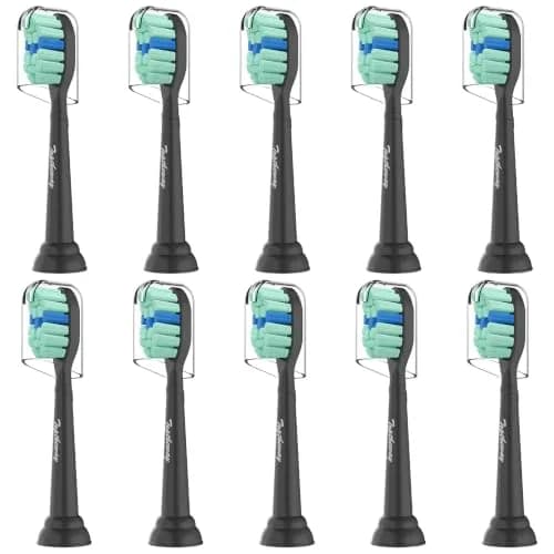 toptheway Toothbrush Replacement Heads Compatible with Philips Sonicare Black | Plaque Control 10 Pack thumbnail 1