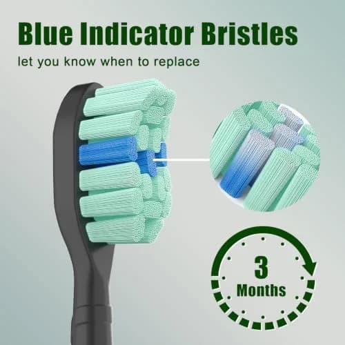 toptheway Toothbrush Replacement Heads Compatible with Philips Sonicare Black | Plaque Control 10 Pack thumbnail 6