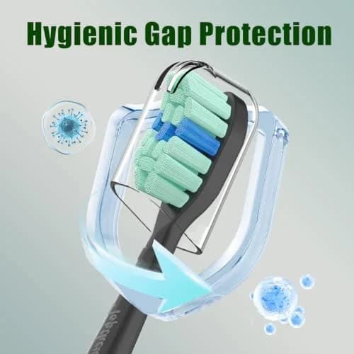 toptheway Toothbrush Replacement Heads Compatible with Philips Sonicare Black | Plaque Control 10 Pack thumbnail 7