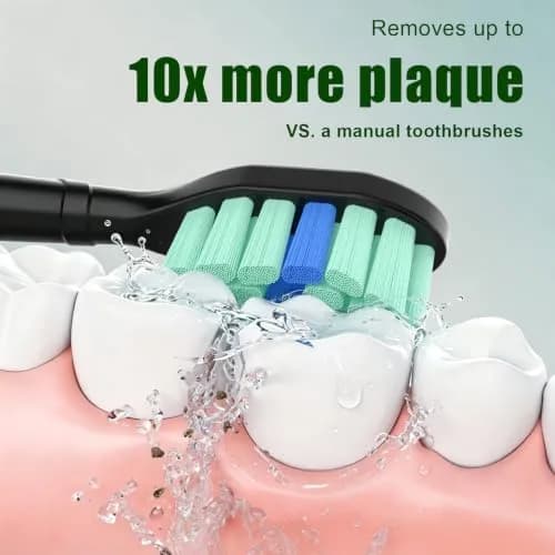 toptheway Toothbrush Replacement Heads Compatible with Philips Sonicare Black | Plaque Control 10 Pack thumbnail 3