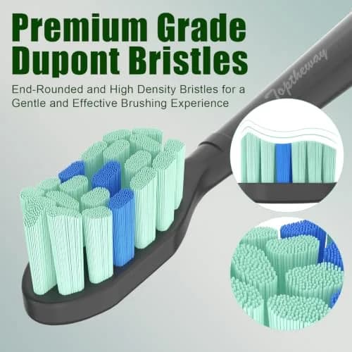 toptheway Toothbrush Replacement Heads Compatible with Philips Sonicare Black | Plaque Control 10 Pack thumbnail 4