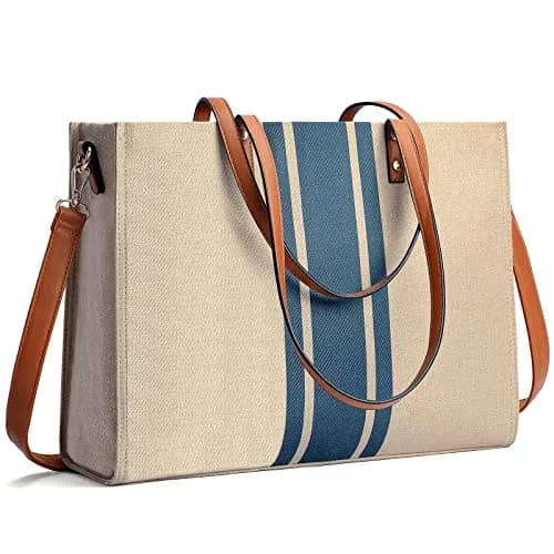 BOLOSTA Laptop Tote Bag for Women Fits 15.6 Inch | Stylish Canvas Work Tote for Travel & Daily Use thumbnail 1