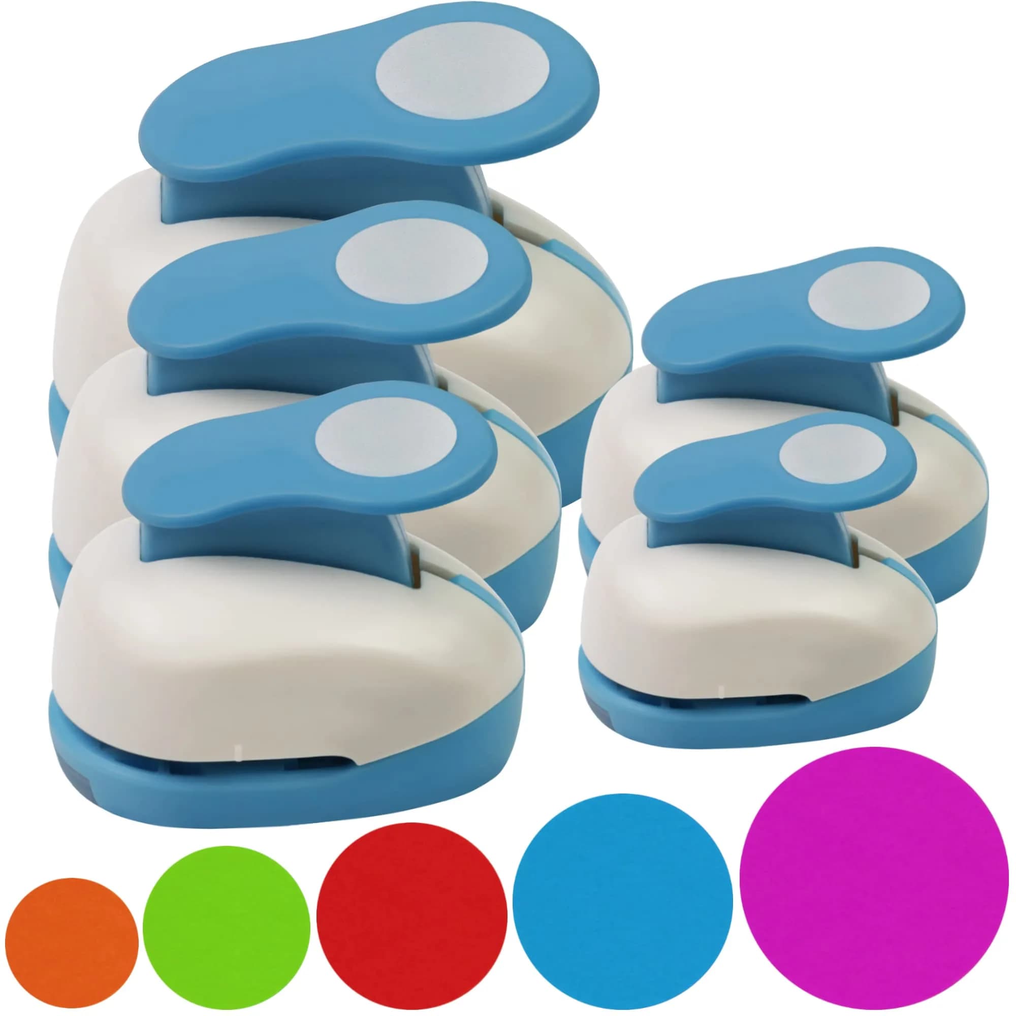 ECOHU Set of 5 Circle Paper Punches | 7.62 cm (3'') to 5.08 cm (2'') Crafting Sizes — Set 5