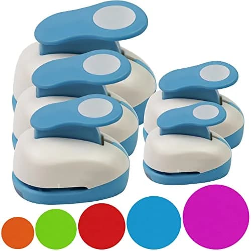 ECOHU Set of 5 Circle Paper Punches | 7.62 cm (3'') to 5.08 cm (2'') Crafting Sizes thumbnail 1