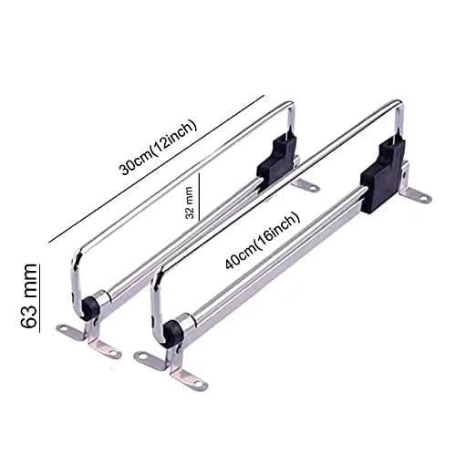 QOTSTEOS Heavy Duty Retractable Wardrobe Closet Pull Out Rod 30cm | Space-Saving Iron Organizer thumbnail 5