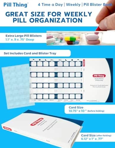 PILL THING Personal Pill Dispenser 4X a Day Weekly XL | No Equipment Needed thumbnail 3