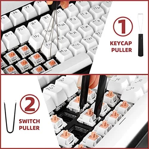 YIMAGUJRX RUNJRX Keyboard Lube Kit with Tweezers, Keycap Puller, Switch Puller, 4-Claw Grabber, Lube Pen for Custom Keyboard thumbnail 4