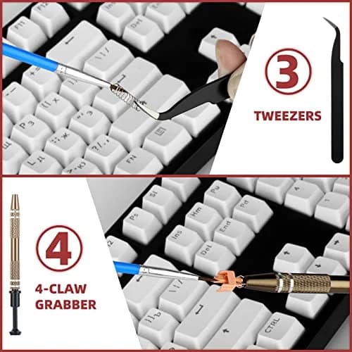 YIMAGUJRX RUNJRX Keyboard Lube Kit with Tweezers, Keycap Puller, Switch Puller, 4-Claw Grabber, Lube Pen for Custom Keyboard thumbnail 5