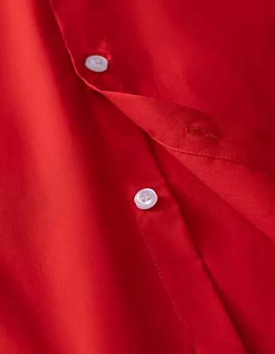 Aimehonpe Kids Boys Button Down Dress Shirt Long Sleeve Poplin Red 5-6 Years | Breathable Cotton with Bow Tie thumbnail 5