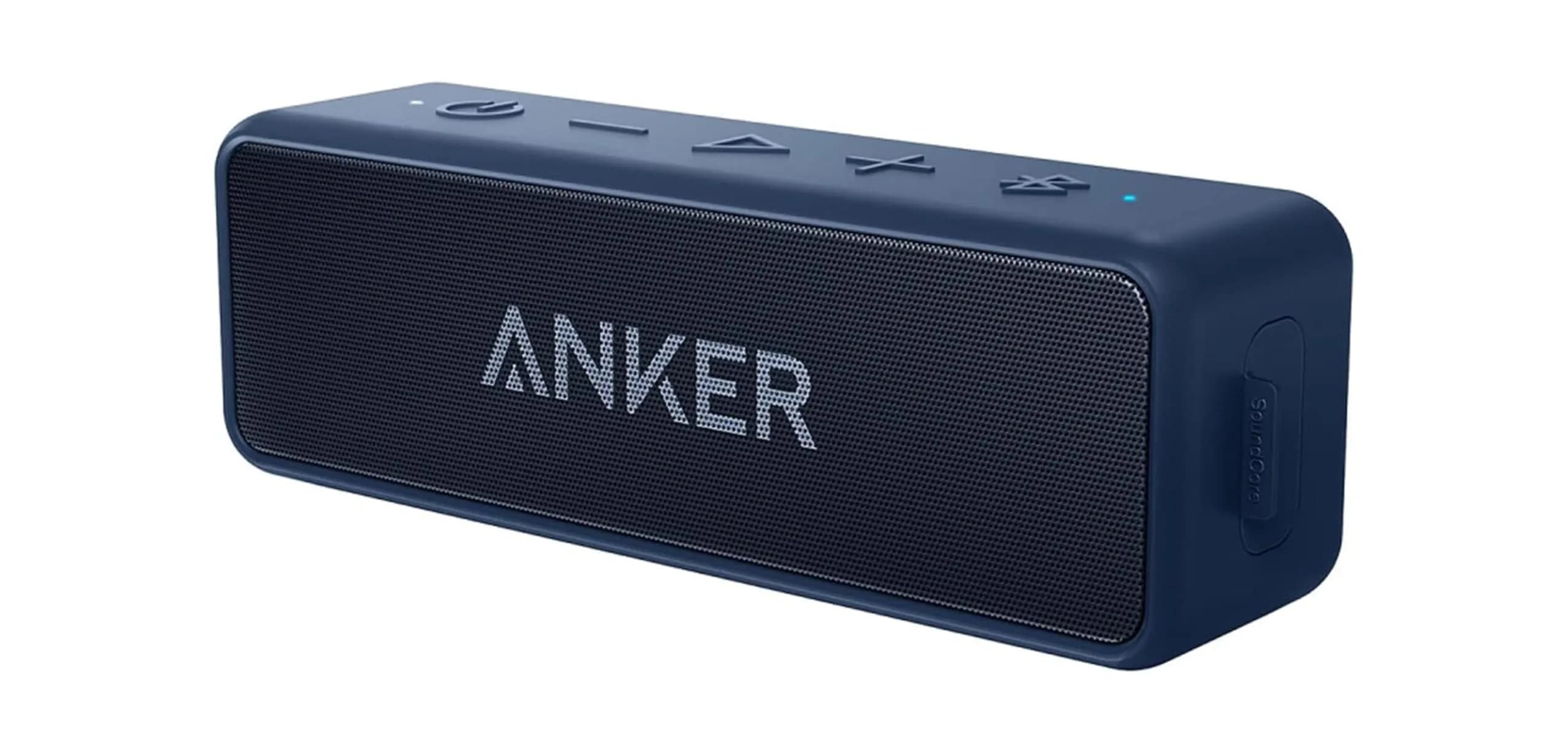 Anker Soundcore 2 Portable Bluetooth Speaker, 12W Stereo Sound, IPX7 Waterproof | 24-Hour Playtime — Navy Blue