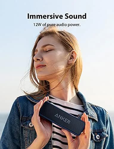Anker Soundcore 2 Portable Bluetooth Speaker, Navy Blue | 12W Stereo Sound, IPX7 Waterproof, 24-Hour Playtime thumbnail 4