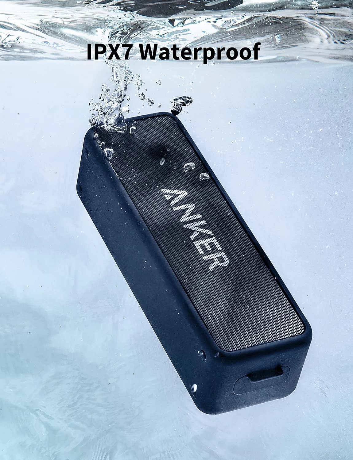 Anker Soundcore 2 Portable Bluetooth Speaker, Navy Blue | 12W Stereo Sound, IPX7 Waterproof, 24-Hour Playtime - view 5