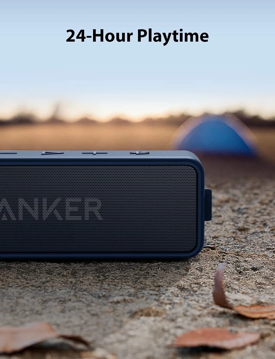 Anker Soundcore 2 Portable Bluetooth Speaker, Navy Blue | 12W Stereo Sound, IPX7 Waterproof, 24-Hour Playtime - view 6