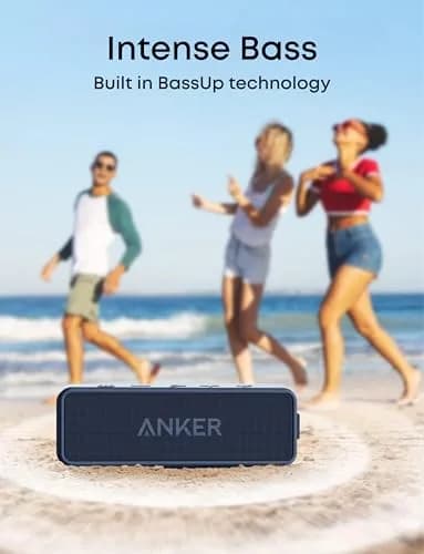 Anker Soundcore 2 Portable Bluetooth Speaker, Navy Blue | 12W Stereo Sound, IPX7 Waterproof, 24-Hour Playtime thumbnail 7